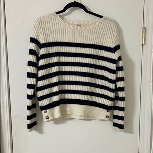 Madewell Navy and Cream Striped Sweater